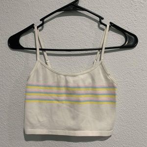 ♡ White Pastel Rainbow Cropped Cami XS/S